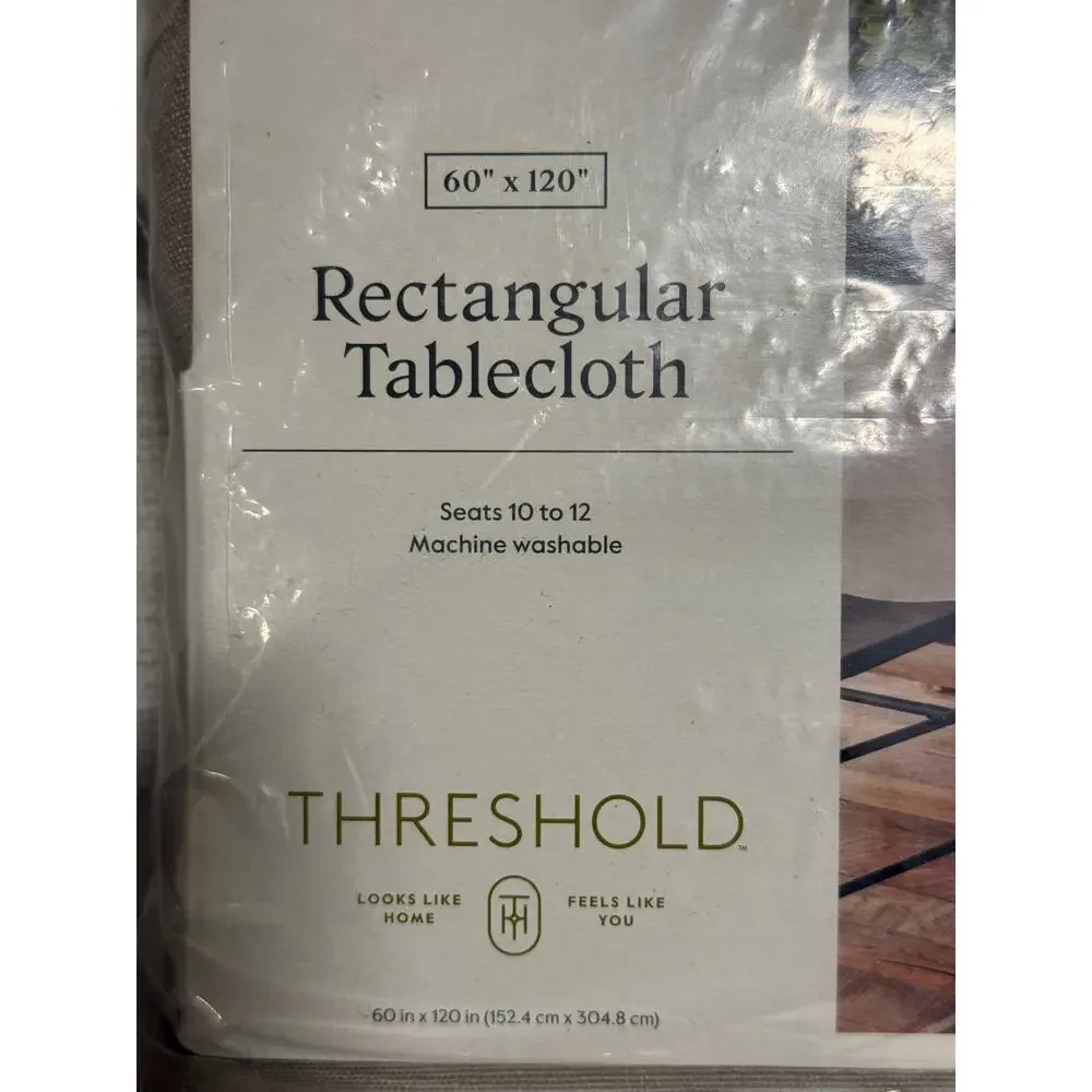 Threshold Rectangular Tablecloth 60 x 120 Beige- NEW in Package